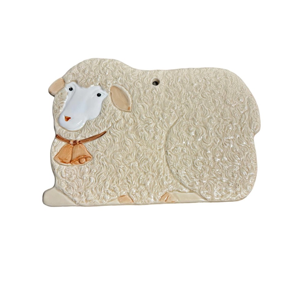 Vintage Ceramic Sheep Trivet Hanging 1984 Otagiri Japan